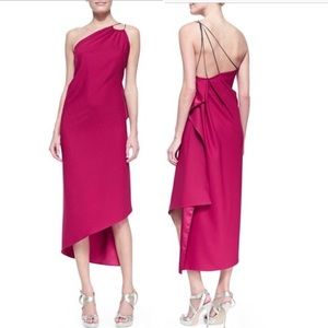 HALSTON HERITAGE magenta chain dress